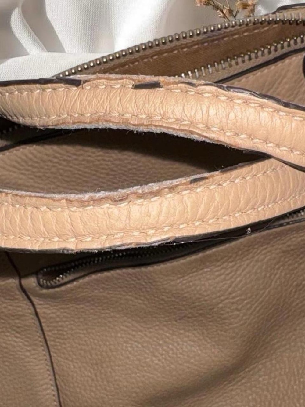 Coach Kacey Pebbled Leather Satchel Bag - Taupe - Picture 5 of 7